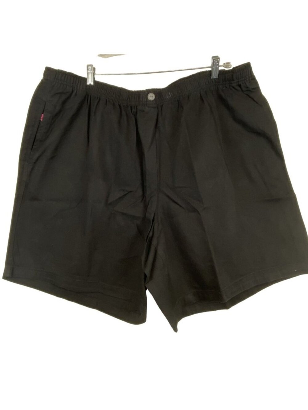 Women Within Black Classic Fit Elastic Waist Shorts Slit Pockets NWOT Size 30W